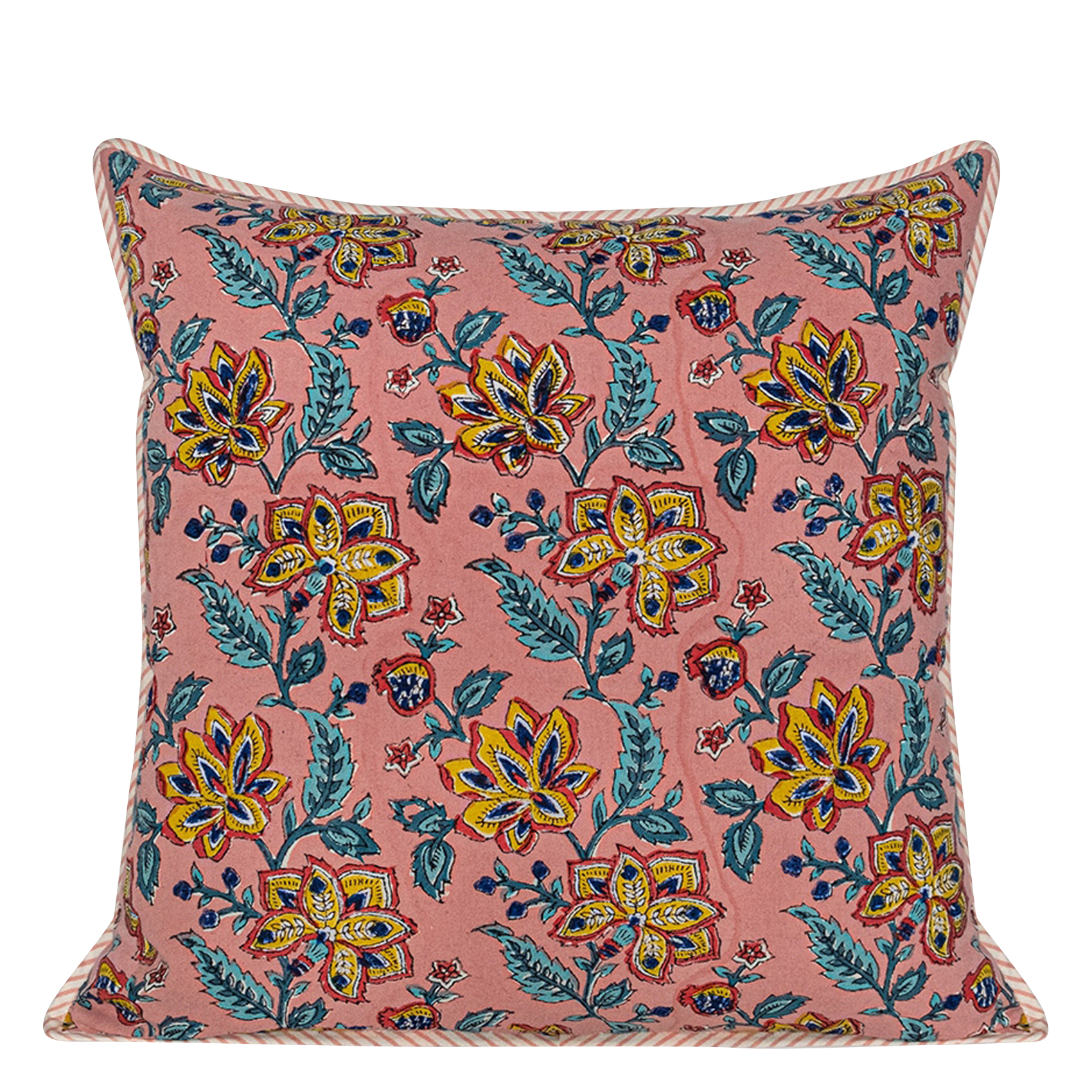 RANG-CU-S - Housse de coussin 40x40 cm imprimé fleuri en coton| Multicolore