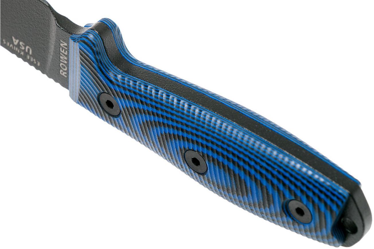 ESEE Model 4 Black Blade 3D Blue-Black G10 survivalmes 4PB-008 zwarte schede   riemclip