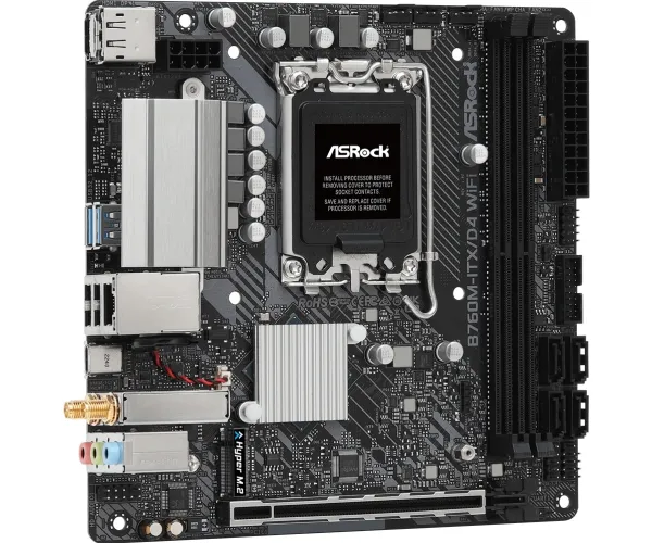 ASRock B760M-ITX/D4 WiFi - Bundkort - mini ITX - LGA1700 sokkel - B760 Chipset - USB-C 3.2 Gen 2x2, USB 3.2 Gen 1 - Wi-Fi 6E, Gigabit LAN, Bluetooth - onboard grafik (CPU påkrævet) - HD Audio (8-kanaler)