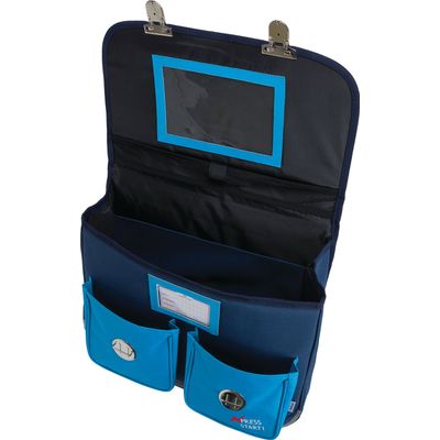 Cartable Les Scolaires Garçon - 38 cm - 2 compartiments - marine et bleu - Oberthur