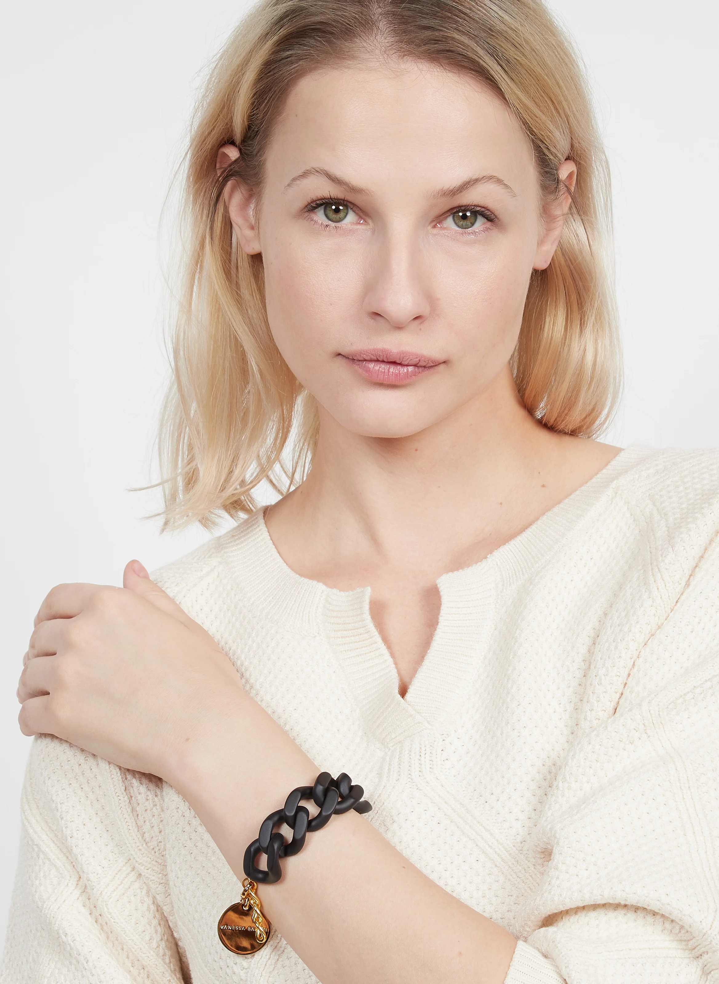 Bracelet à maillons plats | Noir