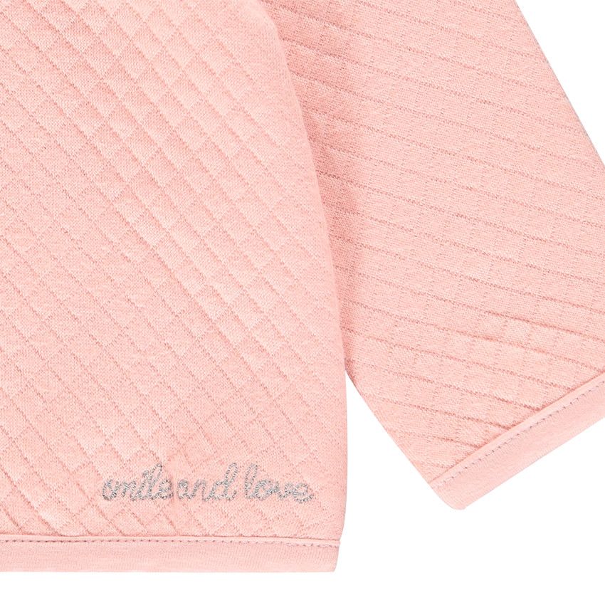 Gilet en molleton à croisillons pour bébé fille - Rose