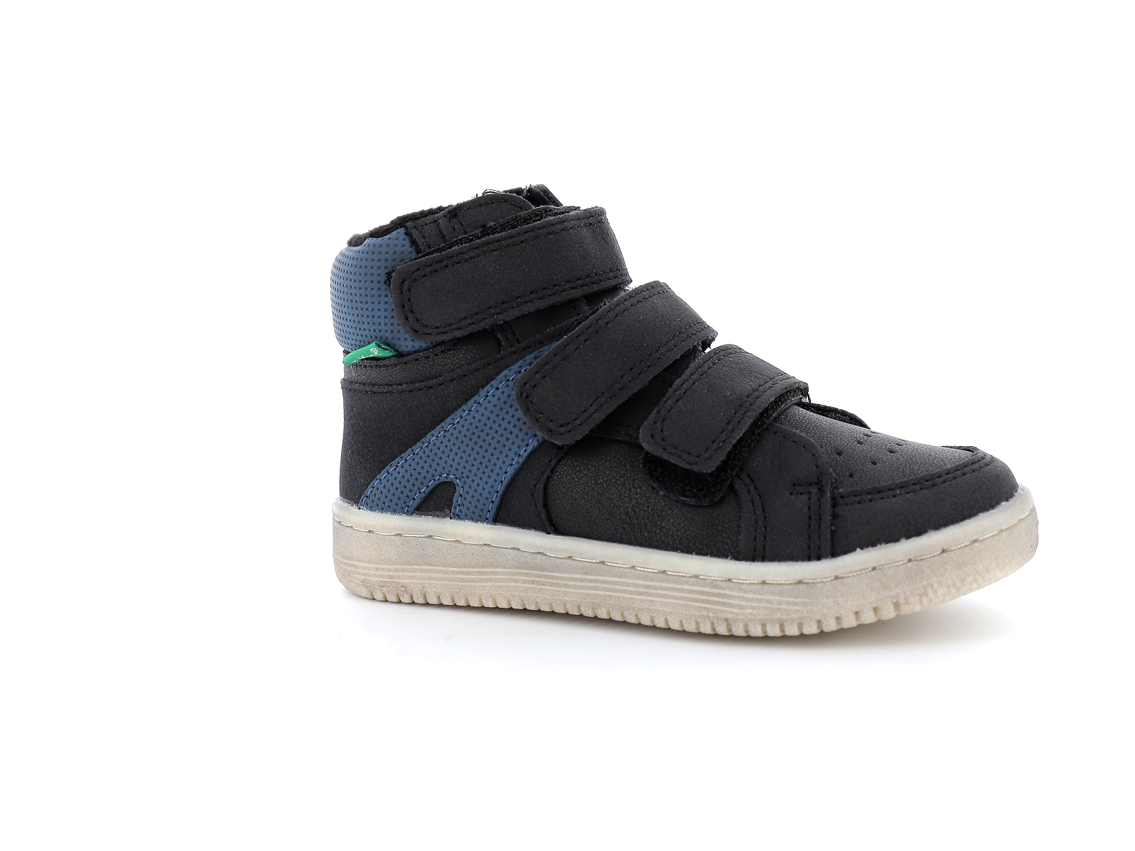 Kickers-LOHAN 739363 Matières combinées Noir-Bleu
