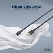 Câble USB 2.0 silicone, USB-C - USB-A, 0,5 m