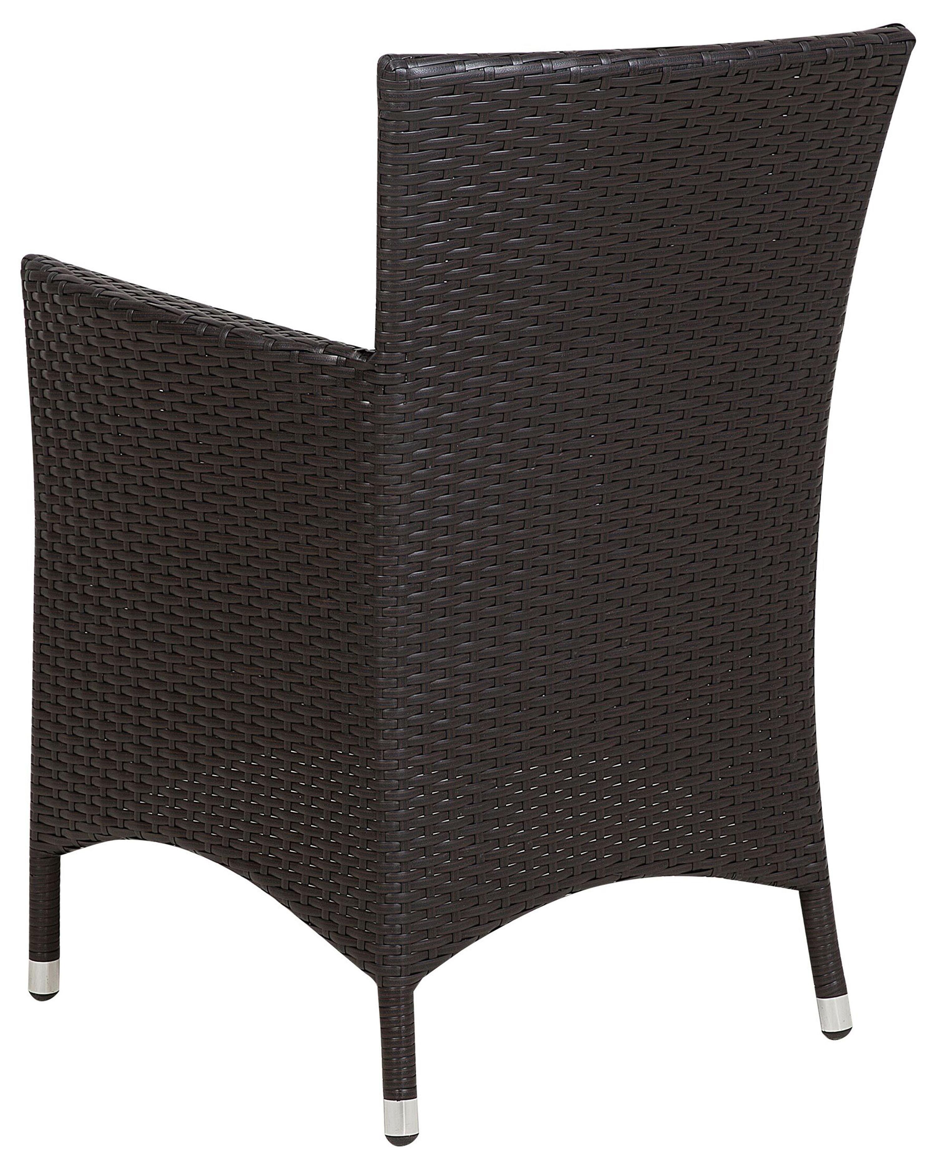 Set van 2 stoelen met zitkussen ITALY PE rotan Donkerbruin