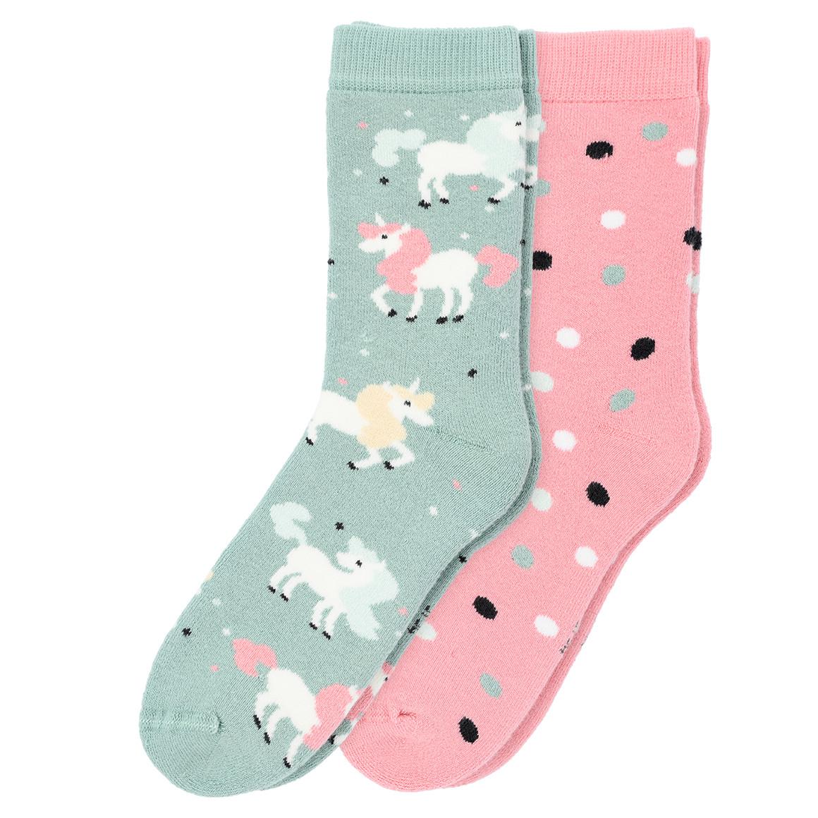 Topolino 2 Paar Mädchen Socken im Set salbei / rosa