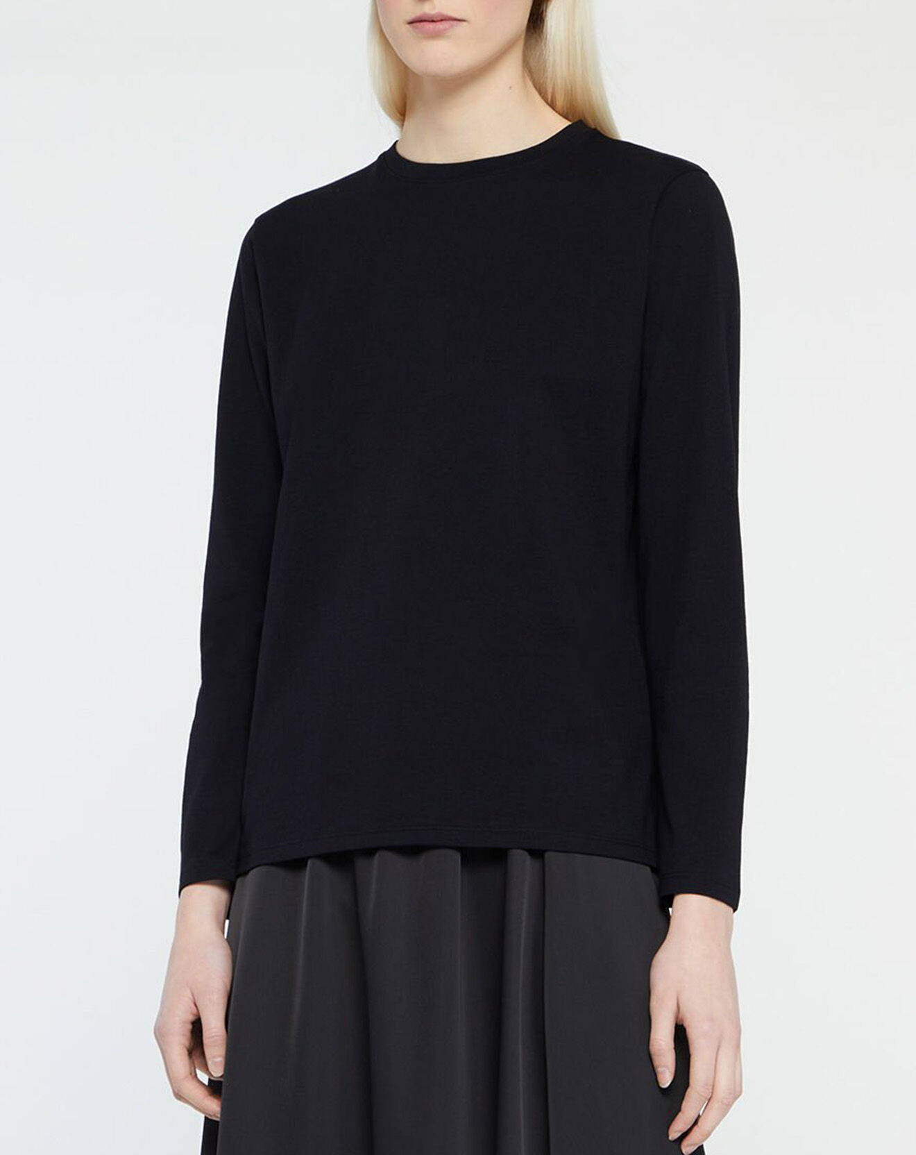 Galeries Lafayette T-Shirt en Coton Nova à manches longues noir
