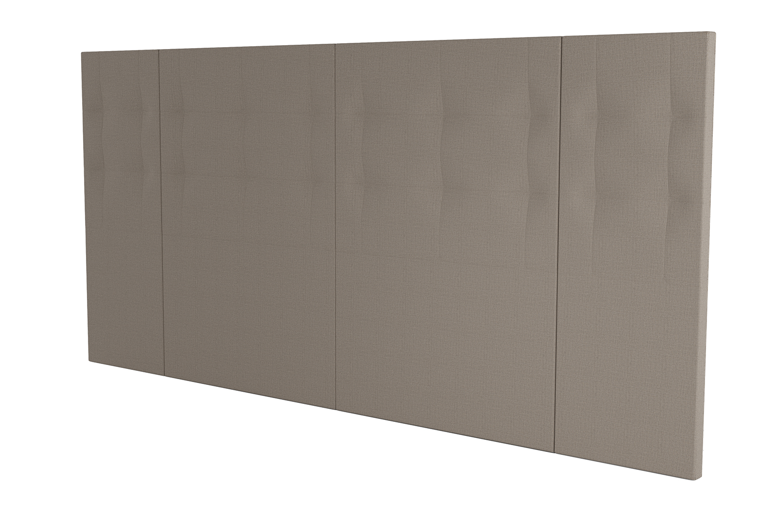 Crown sengegavl oppsett Tekstil 031 beige, bestående av 2 stk moduler 105 cm, 2 stk nattbordsmoduler 55 cm. Uten nattbord