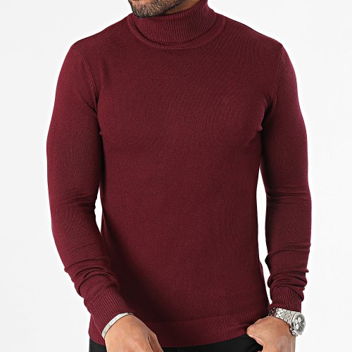 Pull Col Roulé Bordeaux