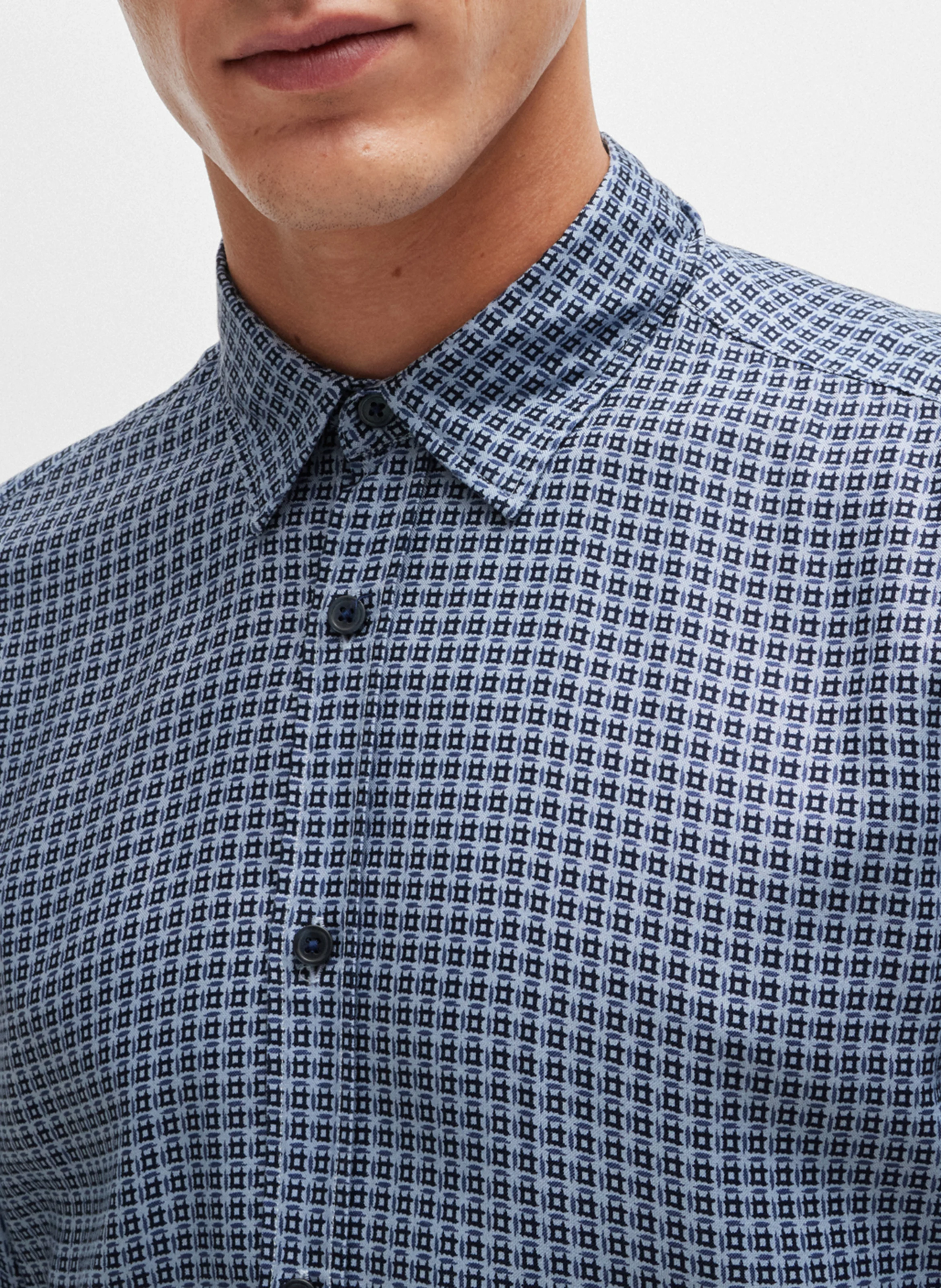 Chemise décontractée imprimée| Bleu