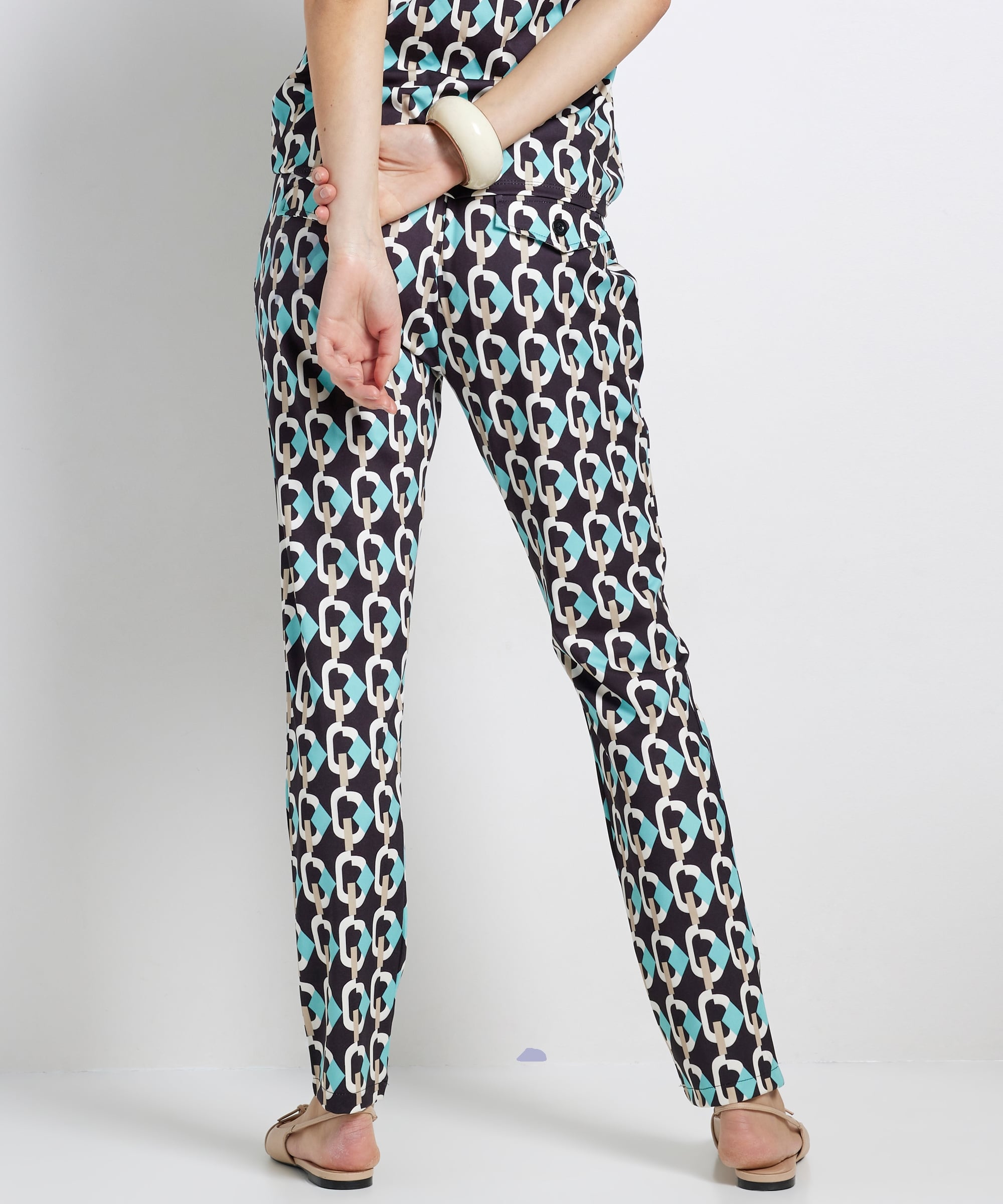 slim fit broek kettingprint