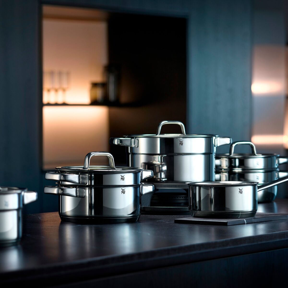 Compact Cuisine grytesett, 5 deler inkl. 4 glasslokk