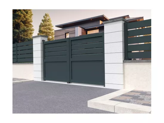 Portail battant mixte NAFASI 3500x1937mm (Gris anthracite)
