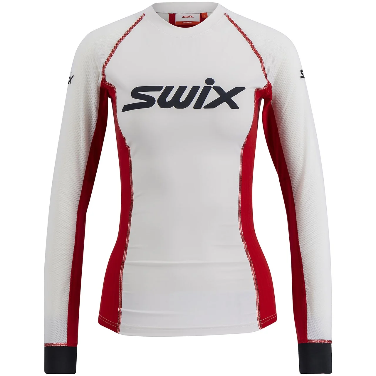 Triac Dry Breathe Long Sleeve Dame Bright White/Swix Red