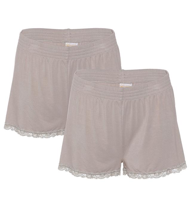 Pyjama Shorty mit Spitze, 2er Pack