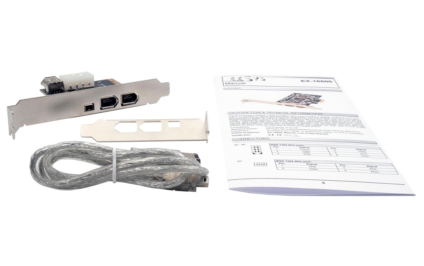 PCI-Express-Karte EX-16600PCI-Express-Karte, FireWire IEEE1394a