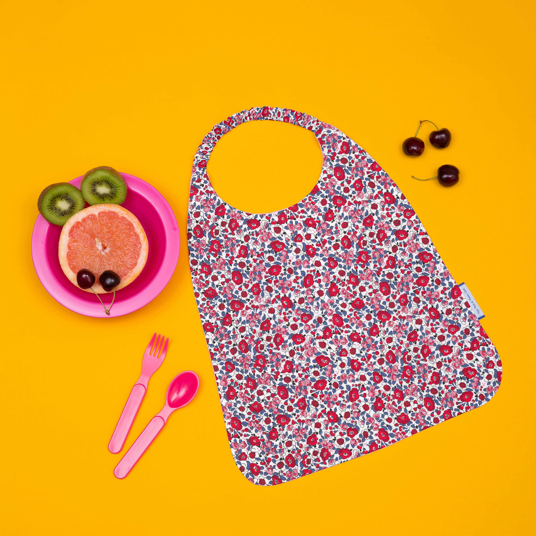 Serviette Enfant Élastique Rouge Corolle