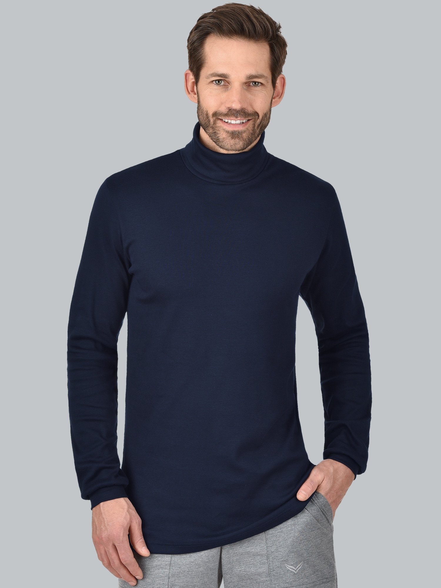 Langarm Ski/Sportrollkragenpullover Navy