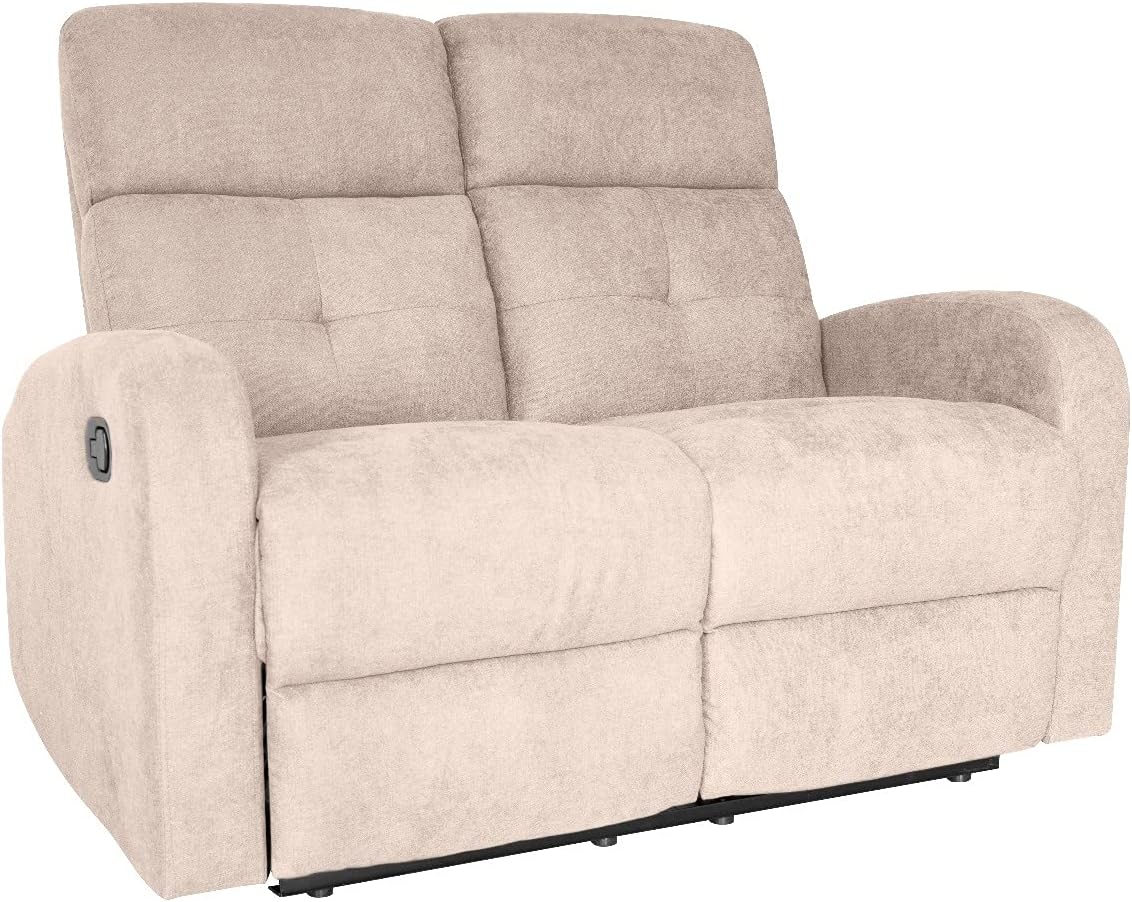 GARDENIA 2-Sitzer-Sofa, neigbar, Stoff, Taupe, 130 x 77 x H 104 cm