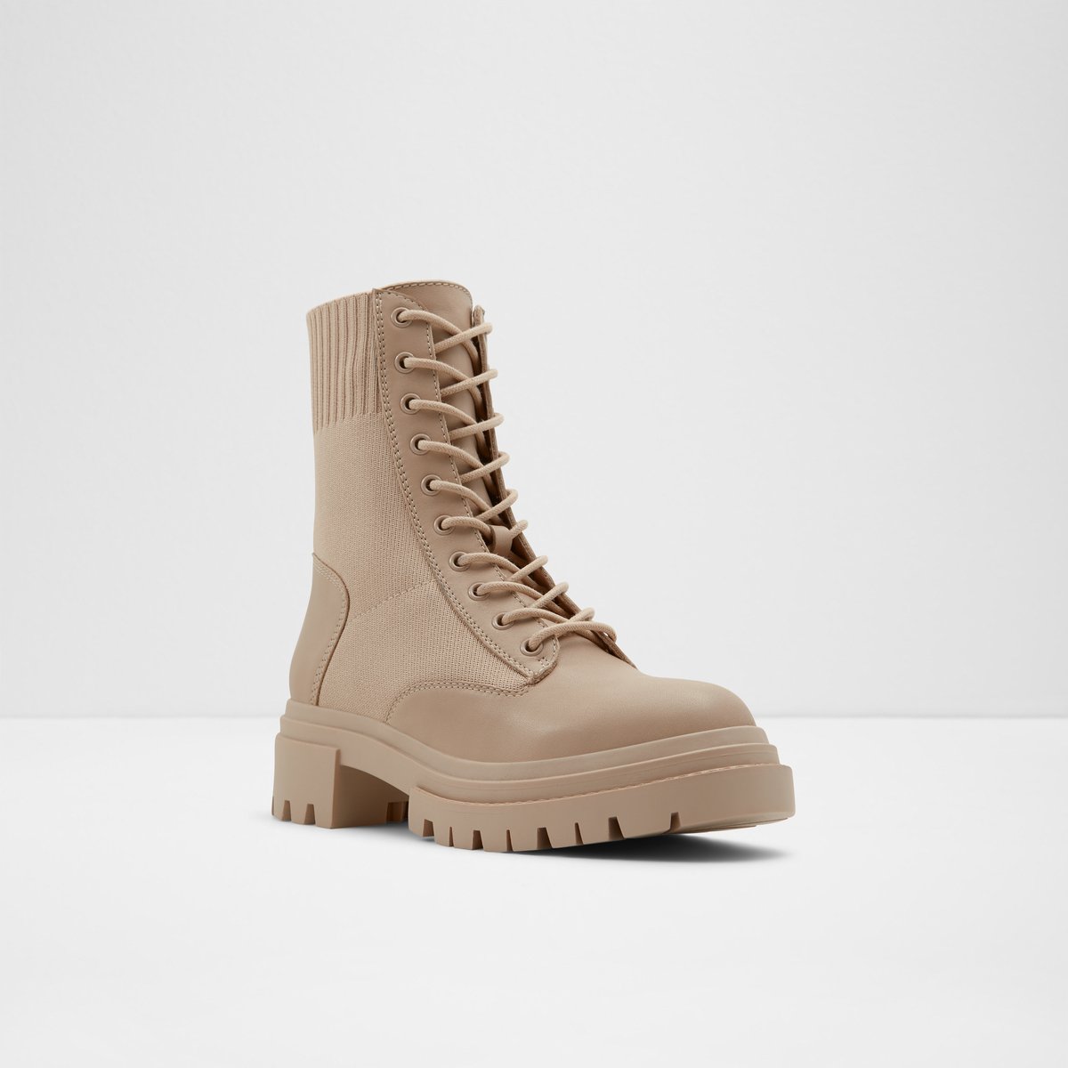 Reflow Light Beige Women Combat boots