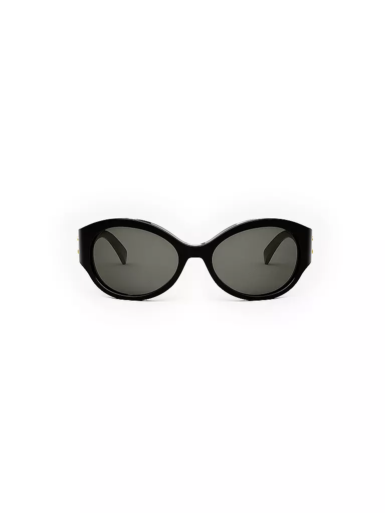 CELINE Triomphe schwarze ovale Sonnenbrille schwarz