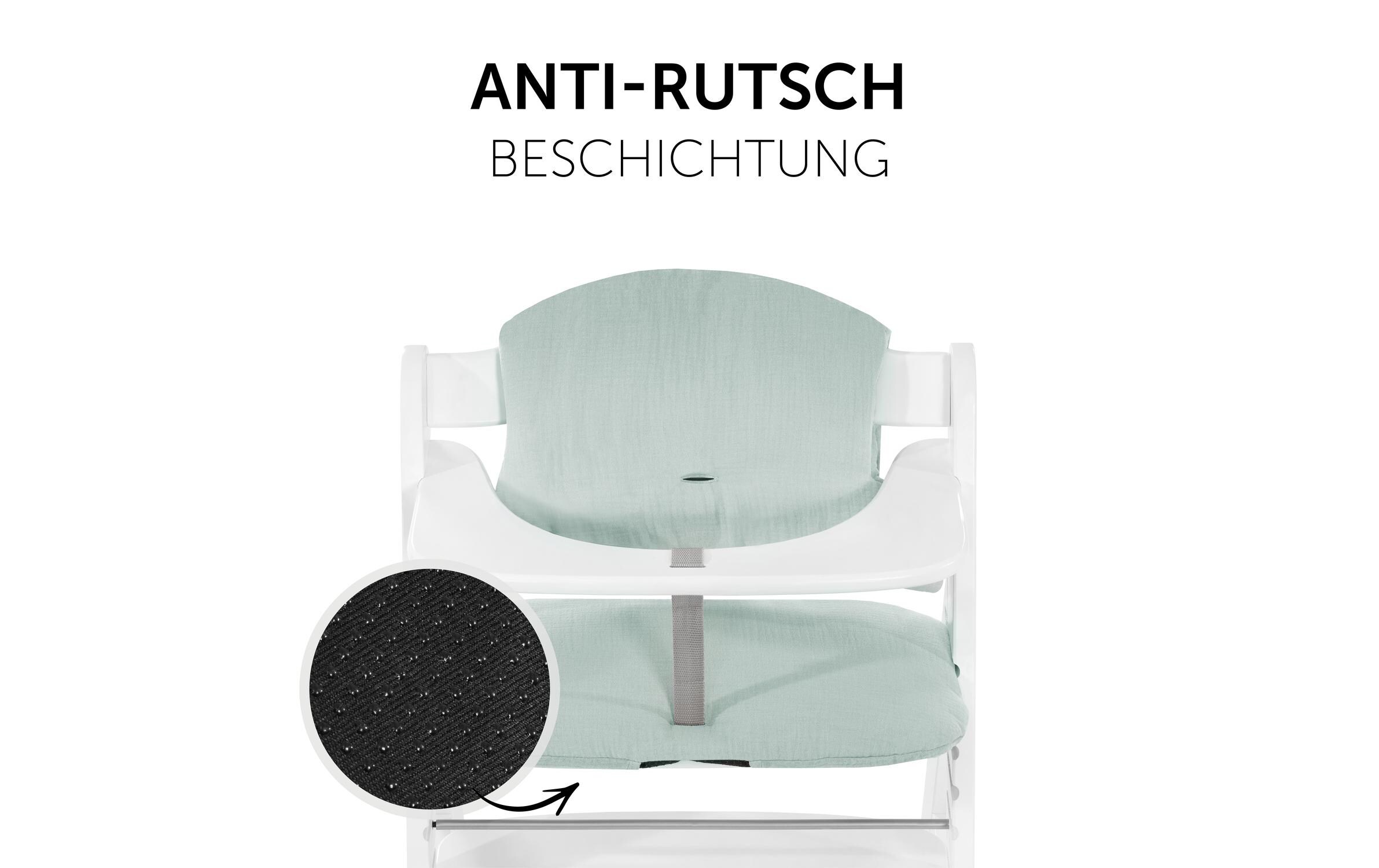Sitzkissen Select Muslin Mint zu Alpha+Hochwertige Hochstuhlauflage