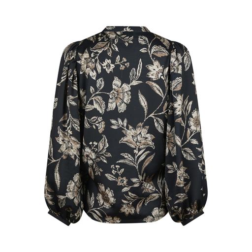 Neo Noir Nani Canvas Flower Bluse, Dark Navy, 40