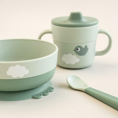Foodie Coffret Premier Repas Happy Clouds Vert - DONE BY DEER