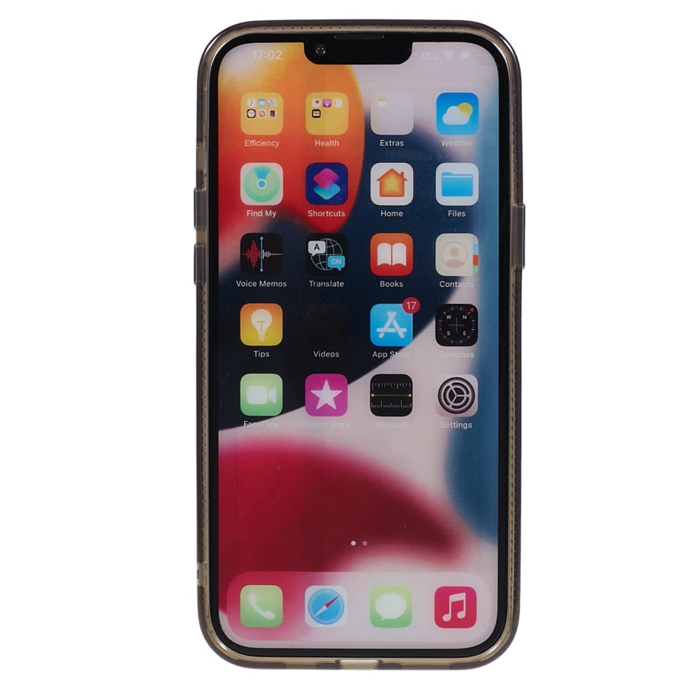 iPhone 13 Pro MagSafe Gummi Case Hülle mit Glitzer Aluminium Kameraschutz - Schwarz / Transparent
