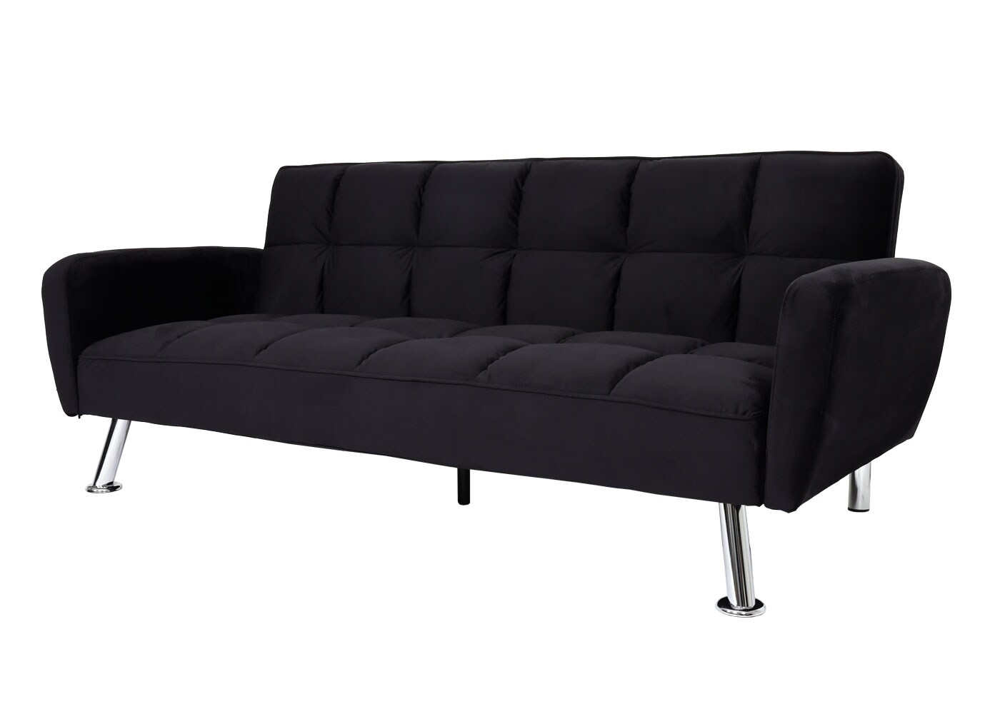 Sofa MCW-K19, Couch Schlafsofa Gästebett Bettsofa Klappsofa, Nosagfederung Schlaffunktion 203cm ~ Samt schwarz