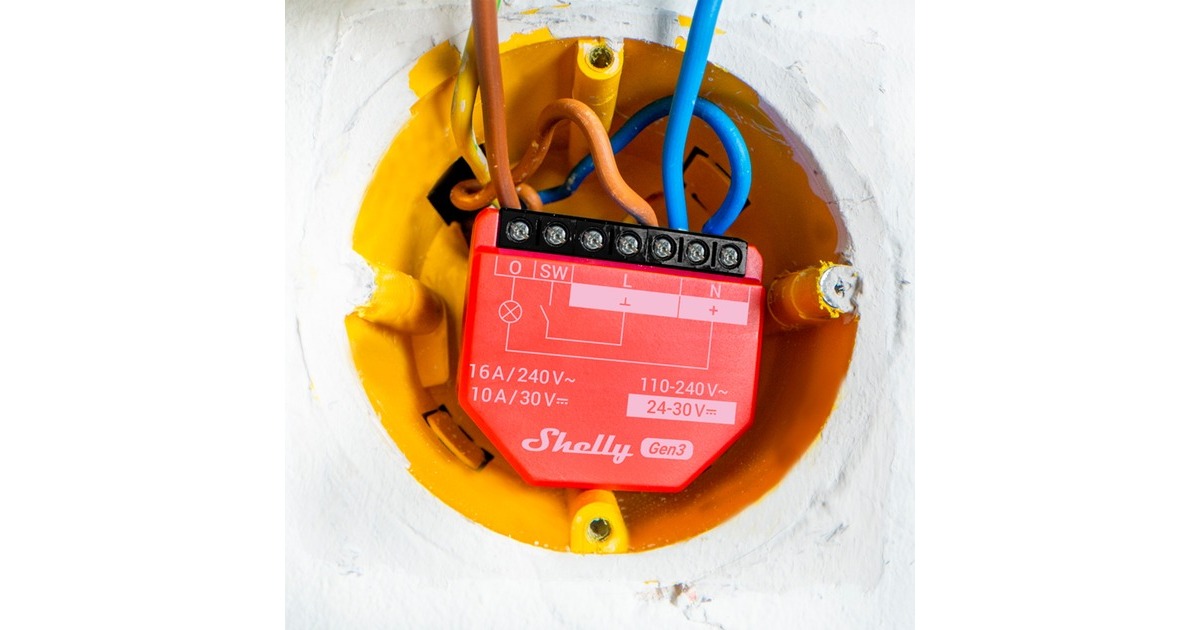 Shelly1PM Gen3 relais  (Rood, Wifi, Bluetooth)