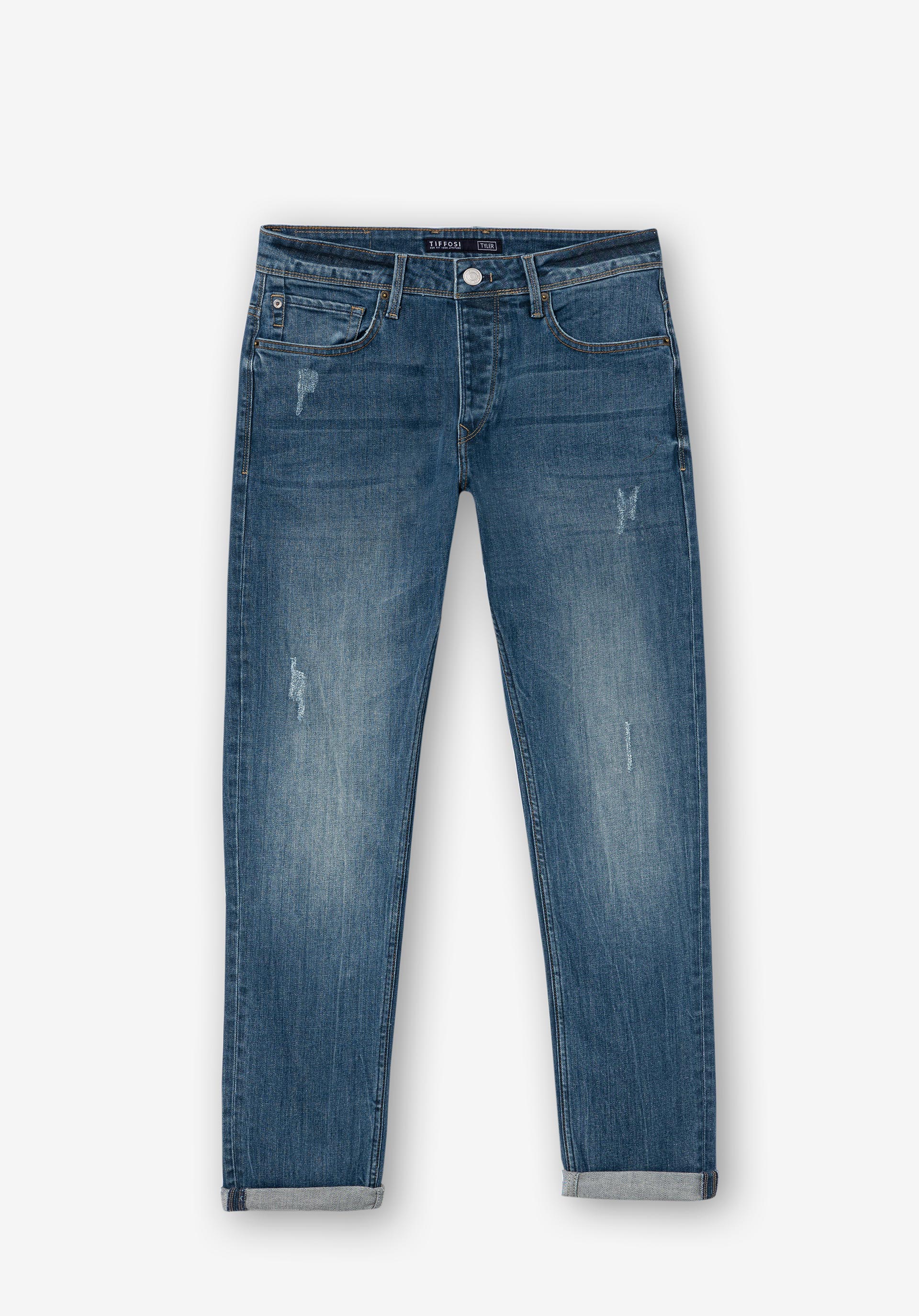 Jeans Tyler Tapered com Rasgões