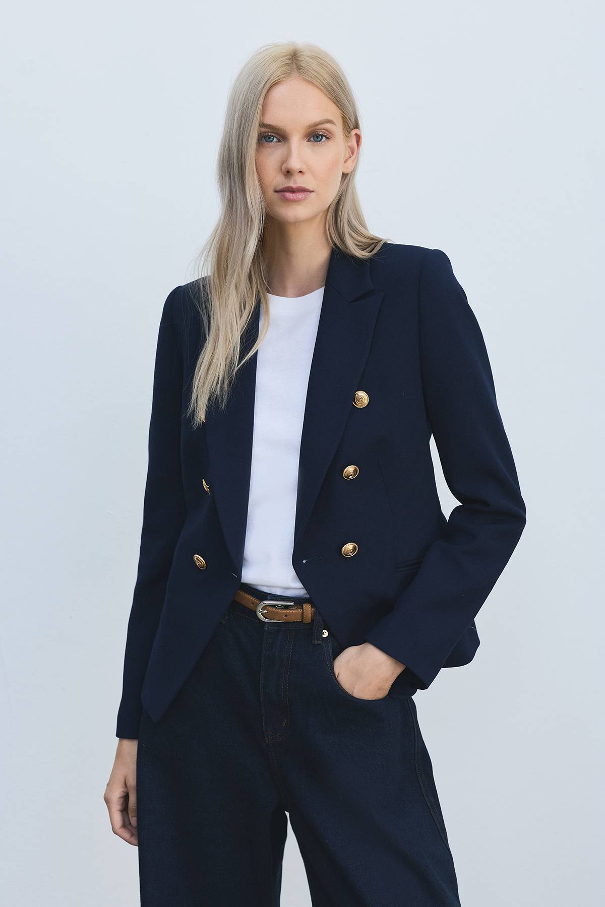 KarenMillen Blazer Militaire Ajusté à Boutons Petite Taille