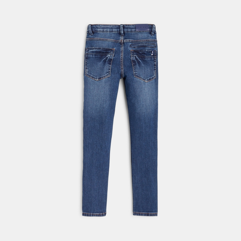 Jean skinny denim chaud stone bleu garçon