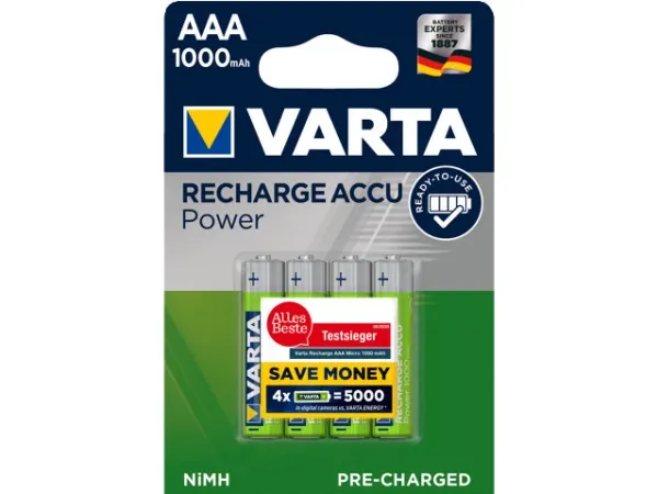 Varta Professional - Batteri 4 x AAA - NiMH - (genopladelige) - 1000 mAh