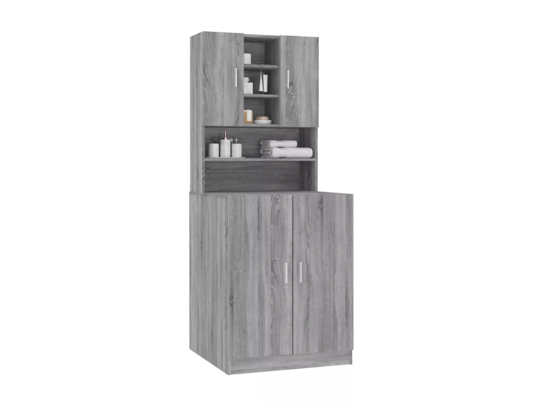 Armoire pour machine à laver Sonoma gris Bois d'ingénierie