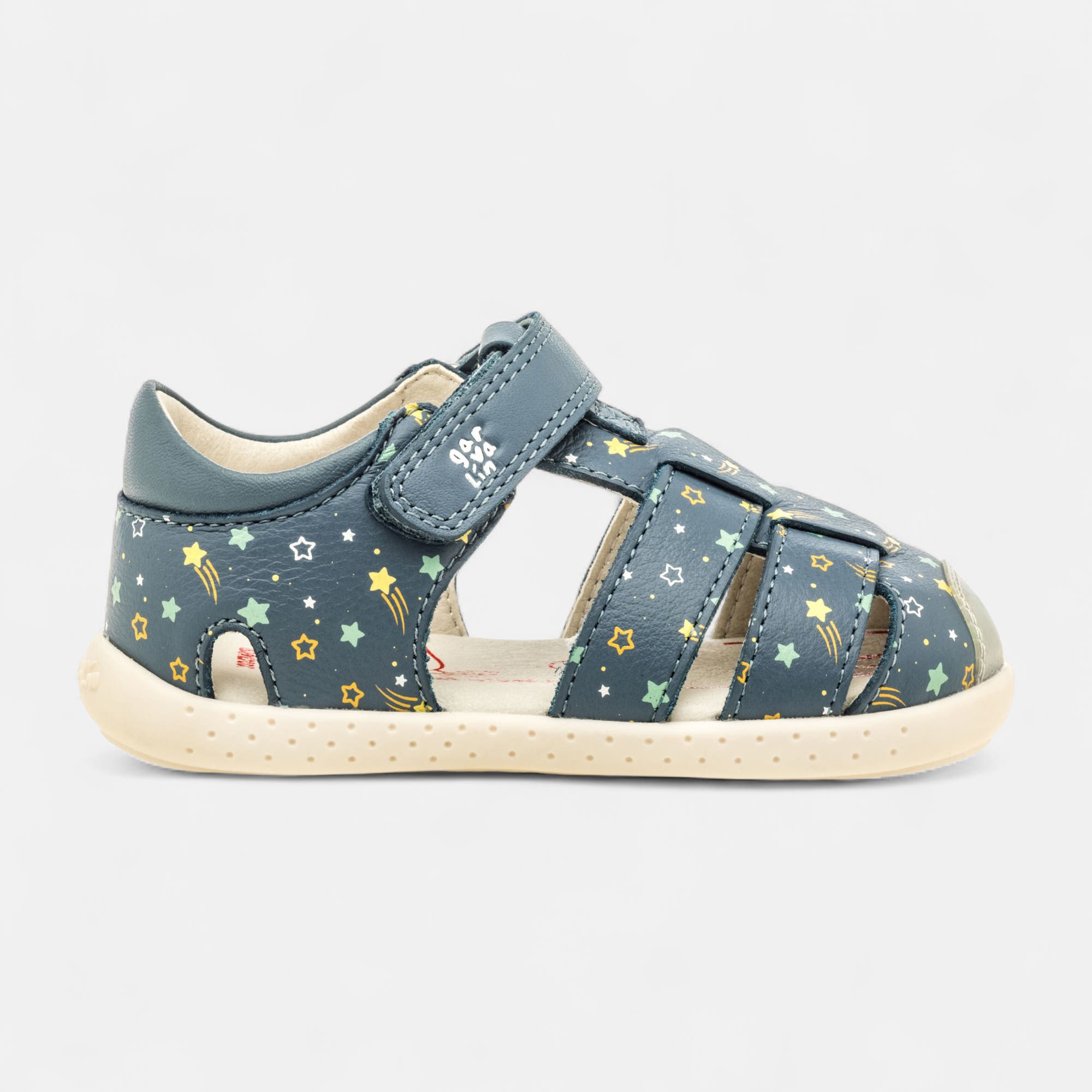 Sandales Bébé garçon en cuir bleu