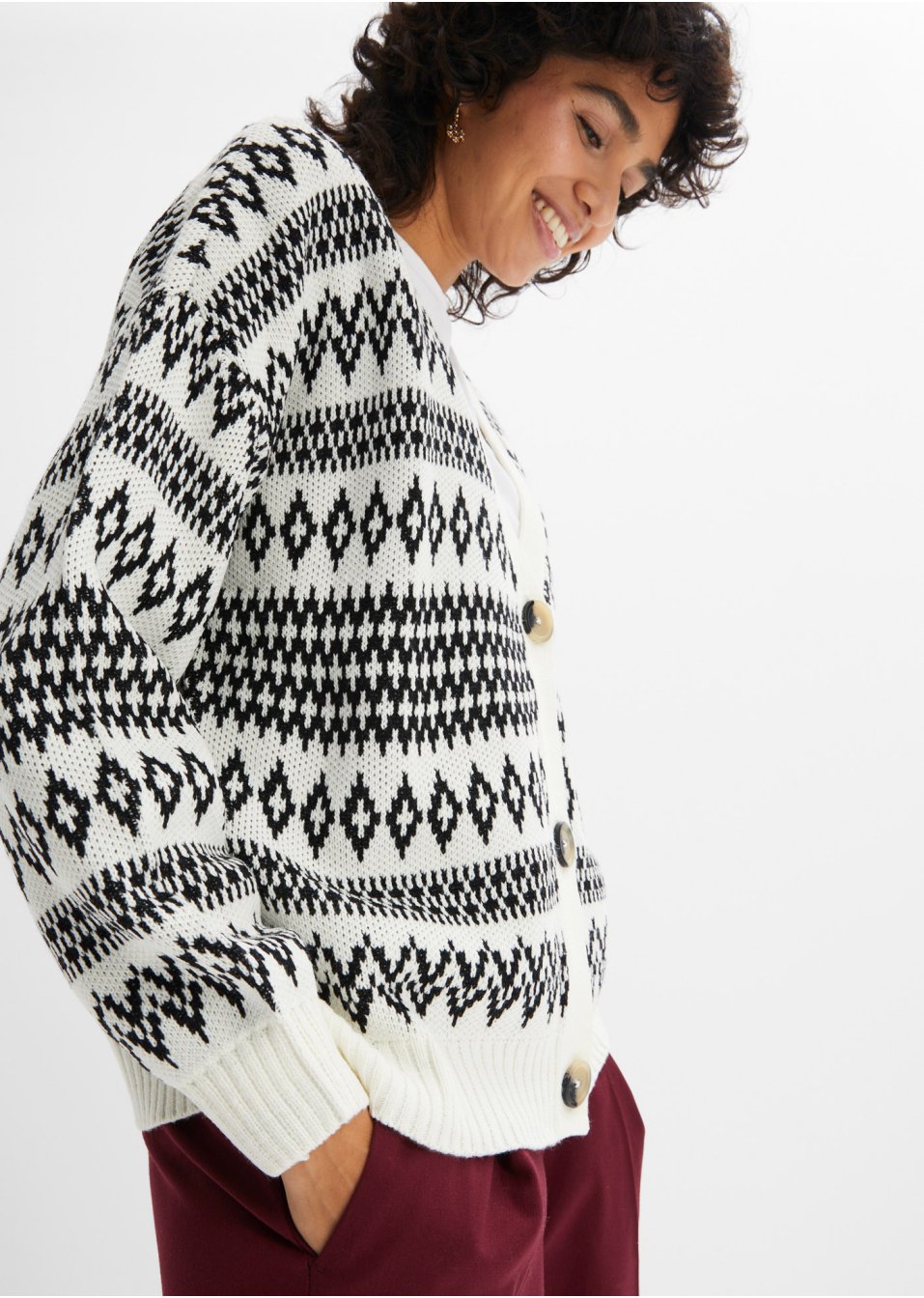Gilet norvégien en maille avec boutons