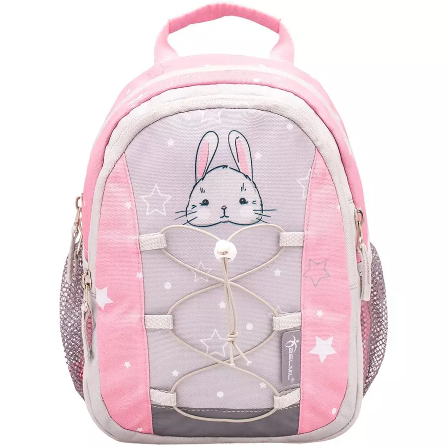 Belmil Kindergartenrucksack Mini Kiddy Kindergartenrucksack für 1-3 Jährige Kinder mit Brustgurt Woodland Animal Rabbit