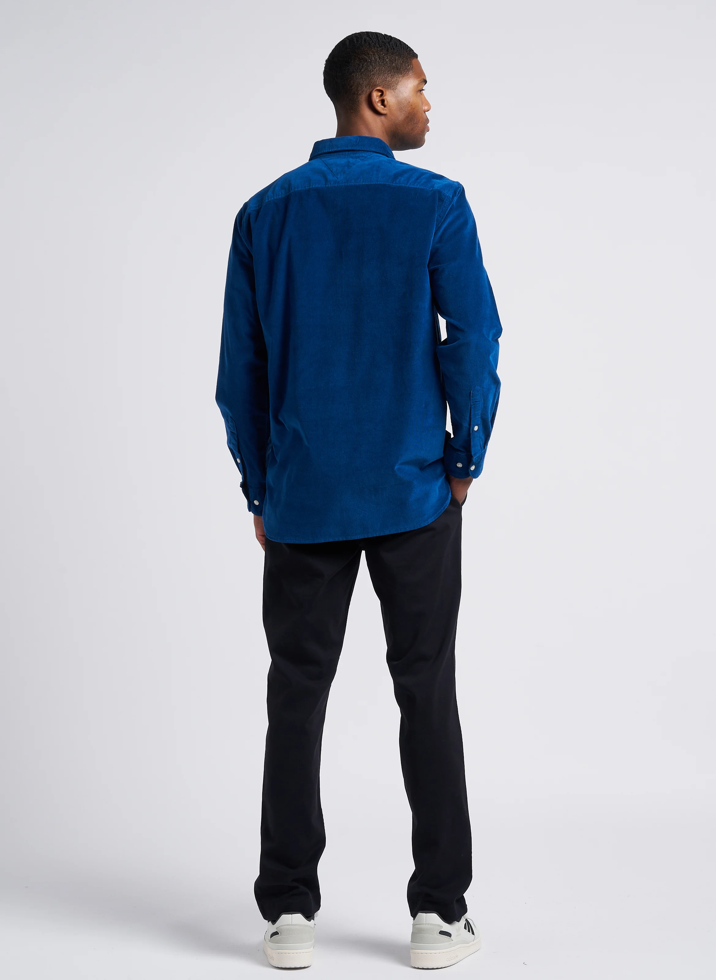 Pantalon slim en coton mélangé | Noir