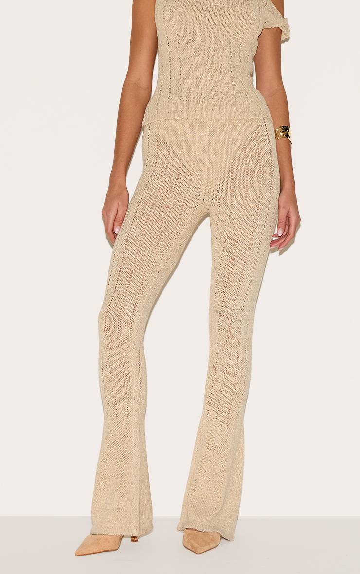Avoine Pantalon Large En Maille Ajourée Texturée