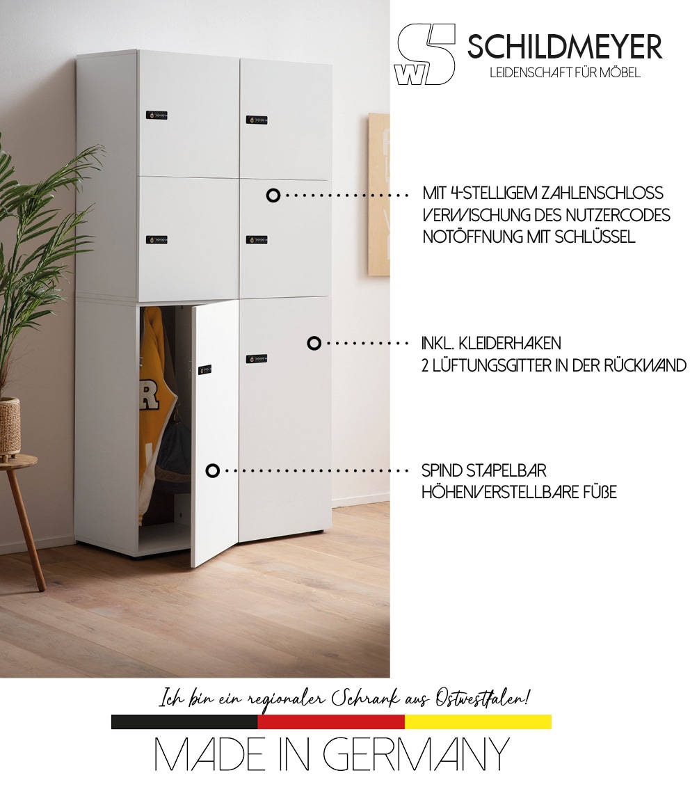 Schildmeyer Garderoben-Set »Locked Spind Schrank Set mit 4 Spinden« 4 Stk. tlg.