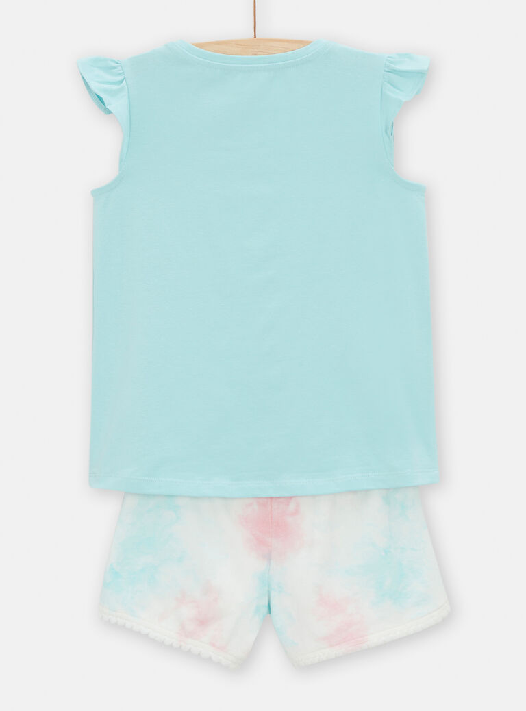 Pyjama bleu animation sirène pour fille