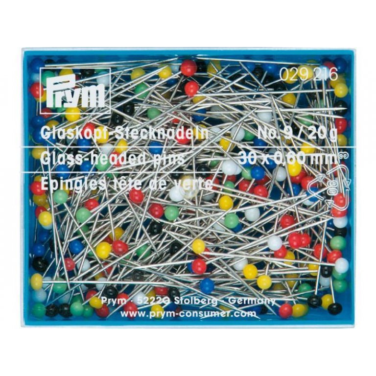 Prym Buntkopf-Stecknadel Glas, Stahl, gehärtet