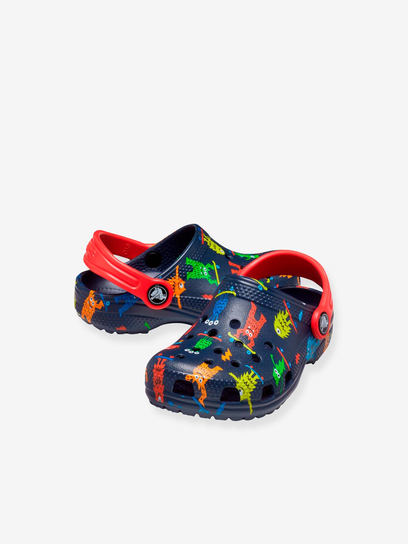 Tamancos Baby CroCS™ Classic Easy Icon, estampa azul escura