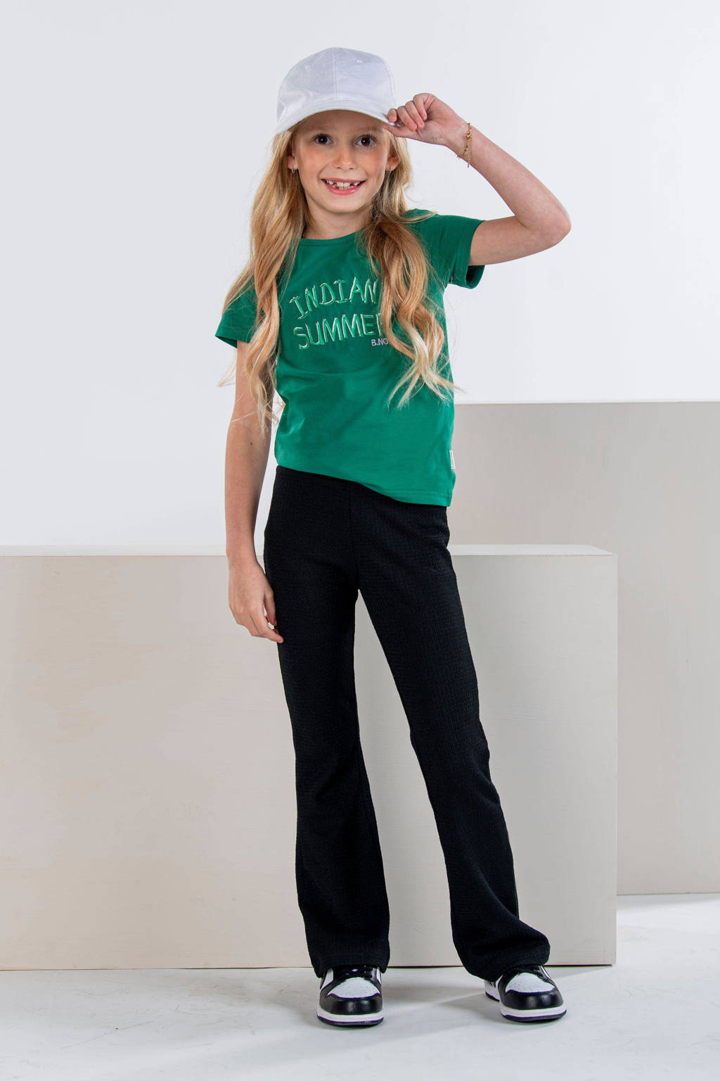B.Nosy T-shirt Maud met tekst groen