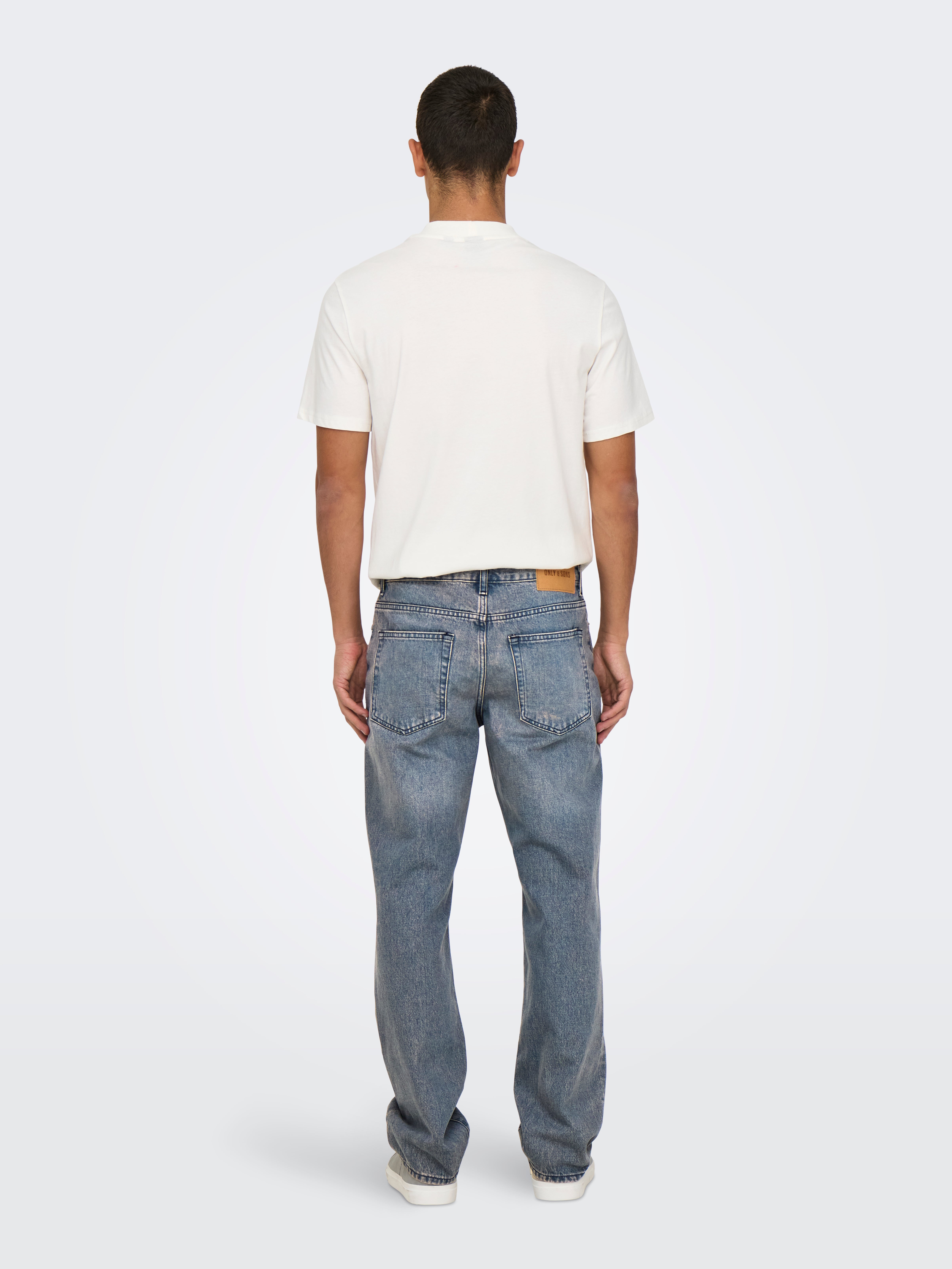 ONSEDGE Mittlere Taille Gerade geschnitten Jeans Special Blue Grey Denim
