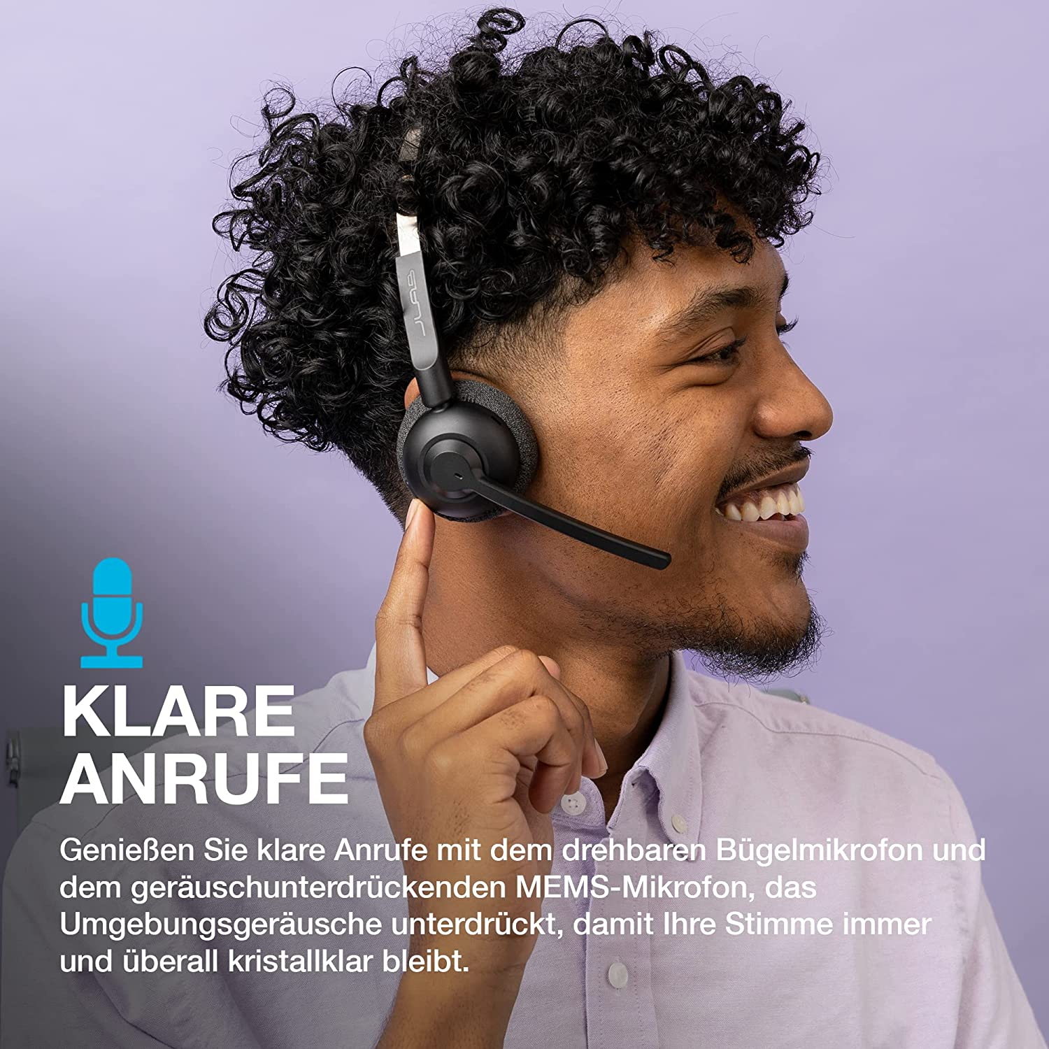 Go Work Pop Office Bluetooth 5.3 On-Ear Kopfhörer Wireless Headset   Mikrofon (IEUHBGWRKPOPRBLK4) - Schwarz
