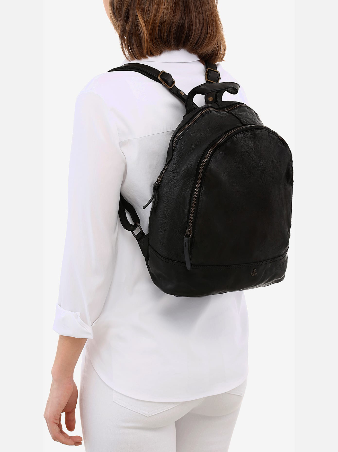 Sac à dos citadin en cuir délavé