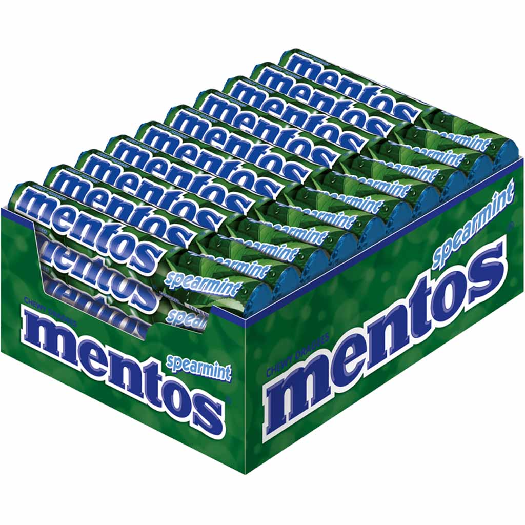Mentos Dragees Spearmint 40x38g=1520g MHD:30.7.27